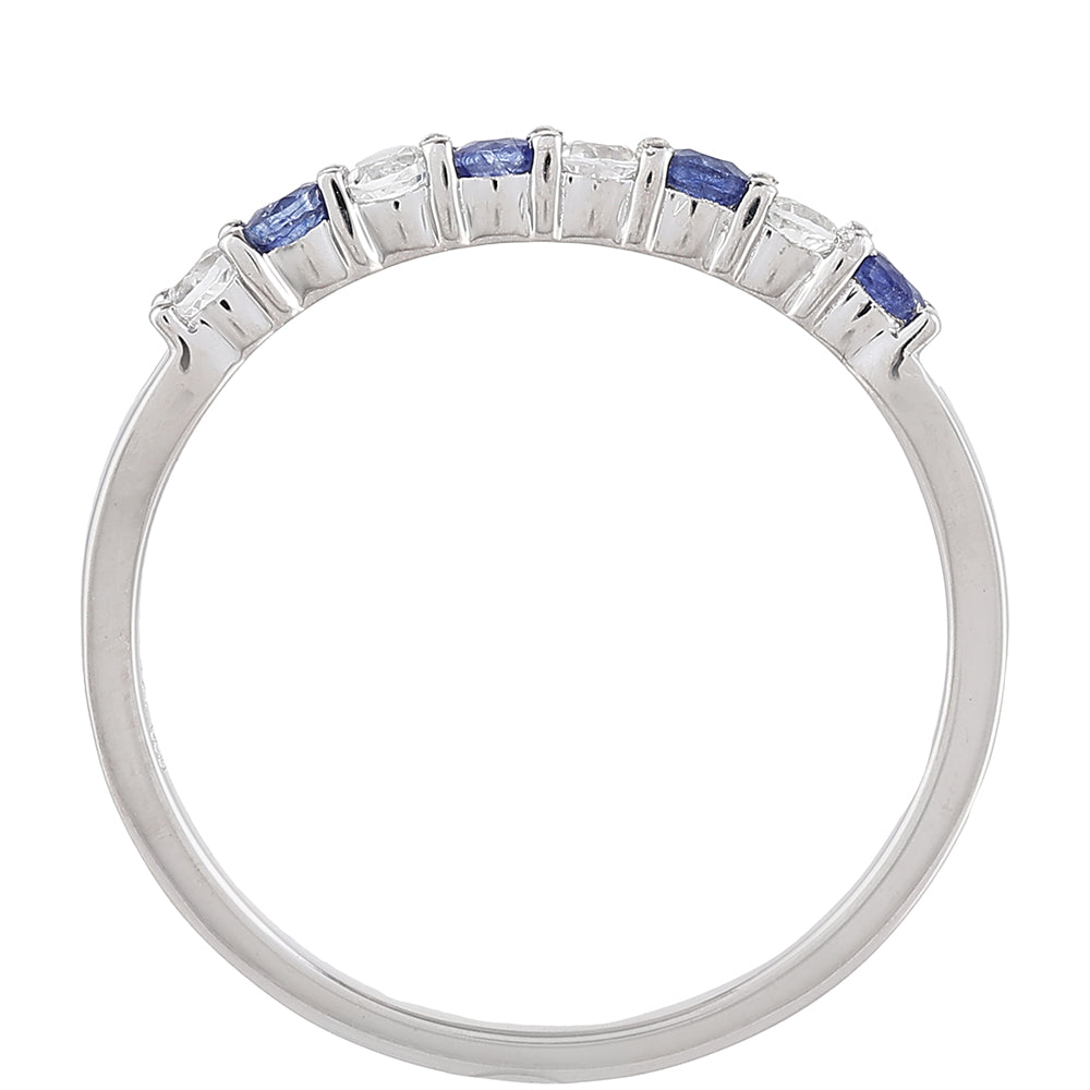 Strieborný Prsteň s Thajským Zafírom a Bielym Topásom 4 