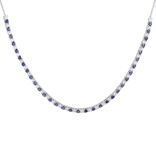 Strieborný Náhrdelník s Thajským Zafírom a Bielym Topásom