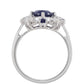 Strieborný Prsteň s Thajským Zafírom a Bielym Topásom