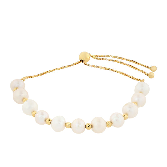Pozlátený Strieborný Náramok s Barokovou Sladkovodnou Kultivovanou Perlou