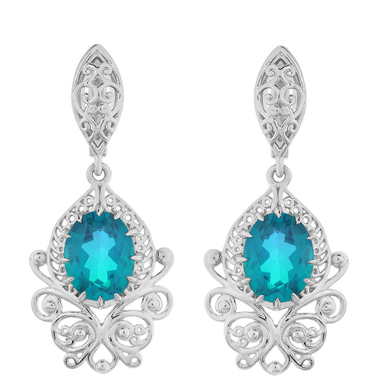 Strieborné Náušnice s Pávím Kremeňom