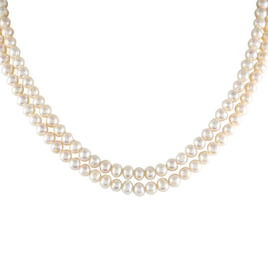Pozlátený Strieborný Náhrdelník s Barokovou Sladkovodnou Kultivovanou Perlou