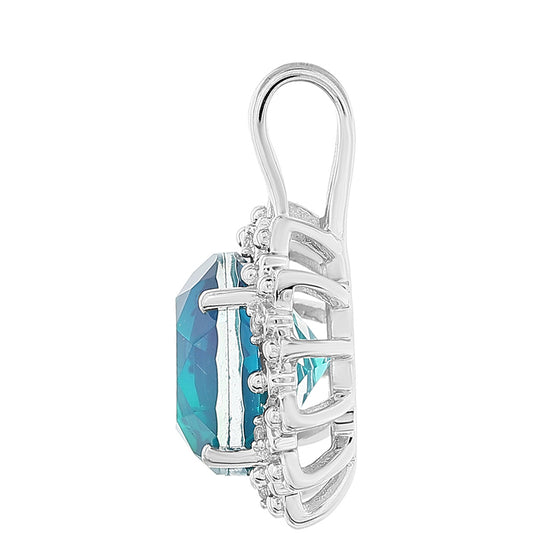 Strieborný Prívesok s Pávím Kremeňom a Bielym Topásom