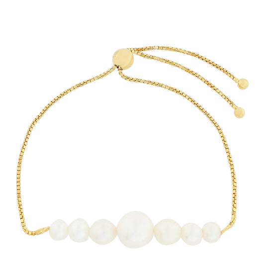 Pozlátený Strieborný Náramok s Barokovou Sladkovodnou Kultivovanou Perlou