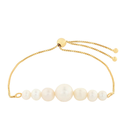 Pozlátený Strieborný Náramok s Barokovou Sladkovodnou Kultivovanou Perlou