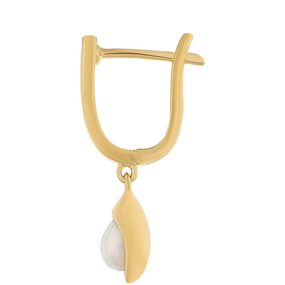 Pozlátené Strieborné Náušnice s Barokovou Sladkovodnou Kultivovanou Perlou 2 