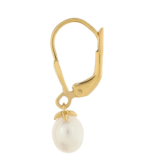 Pozlátené Strieborné Náušnice s Barokovou Sladkovodnou Kultivovanou Perlou