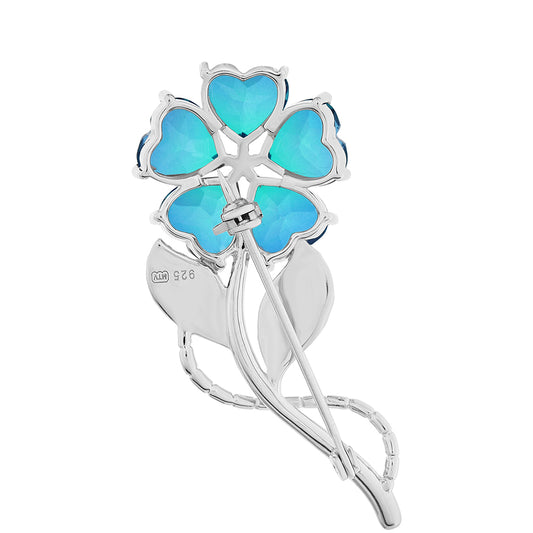 Strieborný Brošňa s Pávím Kremeňom