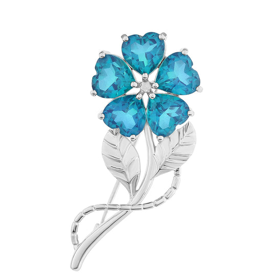 Strieborný Brošňa s Pávím Kremeňom