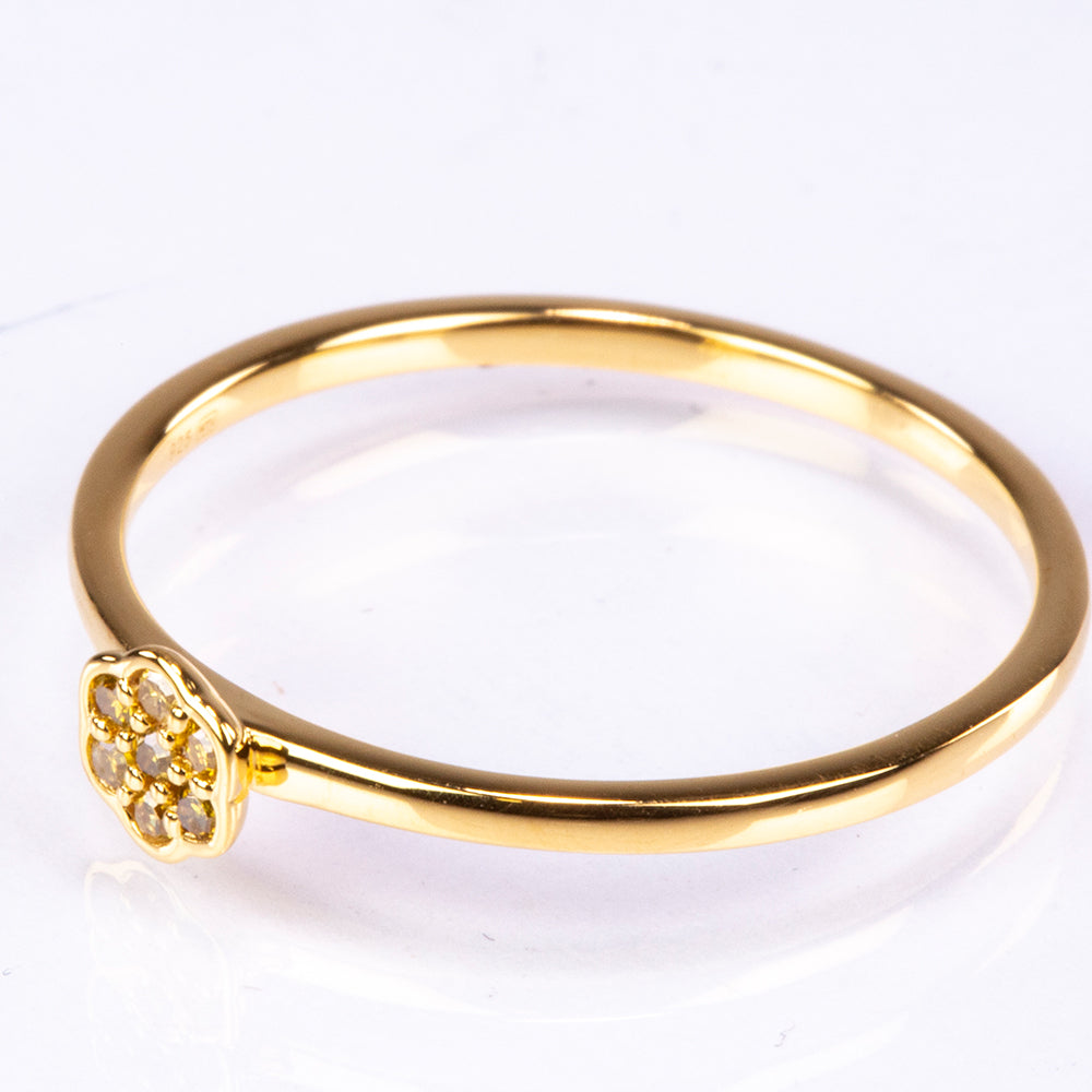 Pozlátený Strieborný Prsteň s Verónsky zelený diamantom