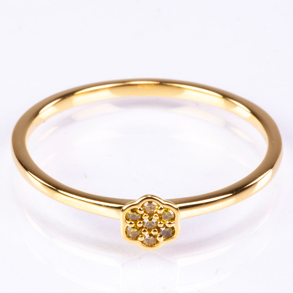 Pozlátený Strieborný Prsteň s Verónsky zelený diamantom