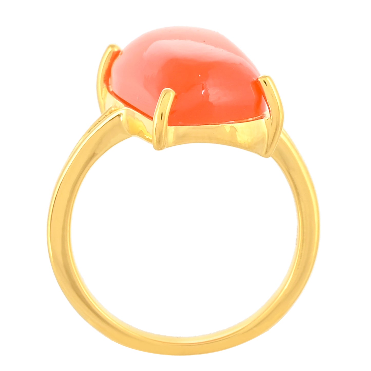 Pozlátený Strieborný Prsteň s Karneolom