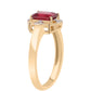 Pozlátený Strieborný Prsteň s Thajským Rubínom a Bielym Topásom