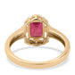 Pozlátený Strieborný Prsteň s Thajským Rubínom a Bielym Topásom