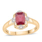 Pozlátený Strieborný Prsteň s Thajským Rubínom a Bielym Topásom