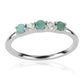 Strieborný Prsteň s Brazílskym Smaragdom a Bielym Topásom