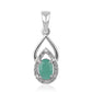 Strieborný Prívesok s Brazílskym Smaragdom a Bielym Topásom