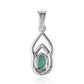 Strieborný Prívesok s Brazílskym Smaragdom a Bielym Topásom