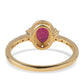Pozlátený Strieborný Prsteň s Mozambickým Rubínom a Bielym Topásom