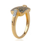 Pozlátený Strieborný Prsteň s Modrým Diamantom a Bielym Diamantom