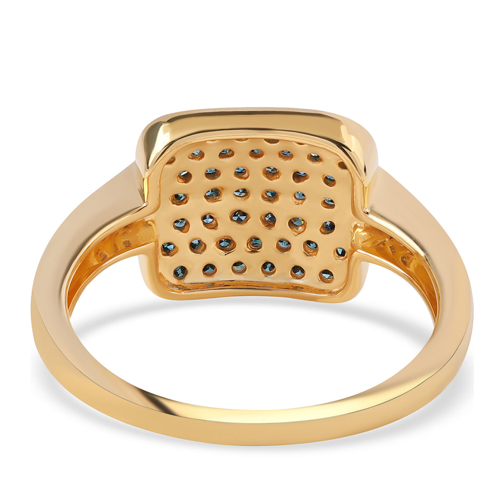 Pozlátený Strieborný Prsteň s Modrým Diamantom a Bielym Diamantom 3 