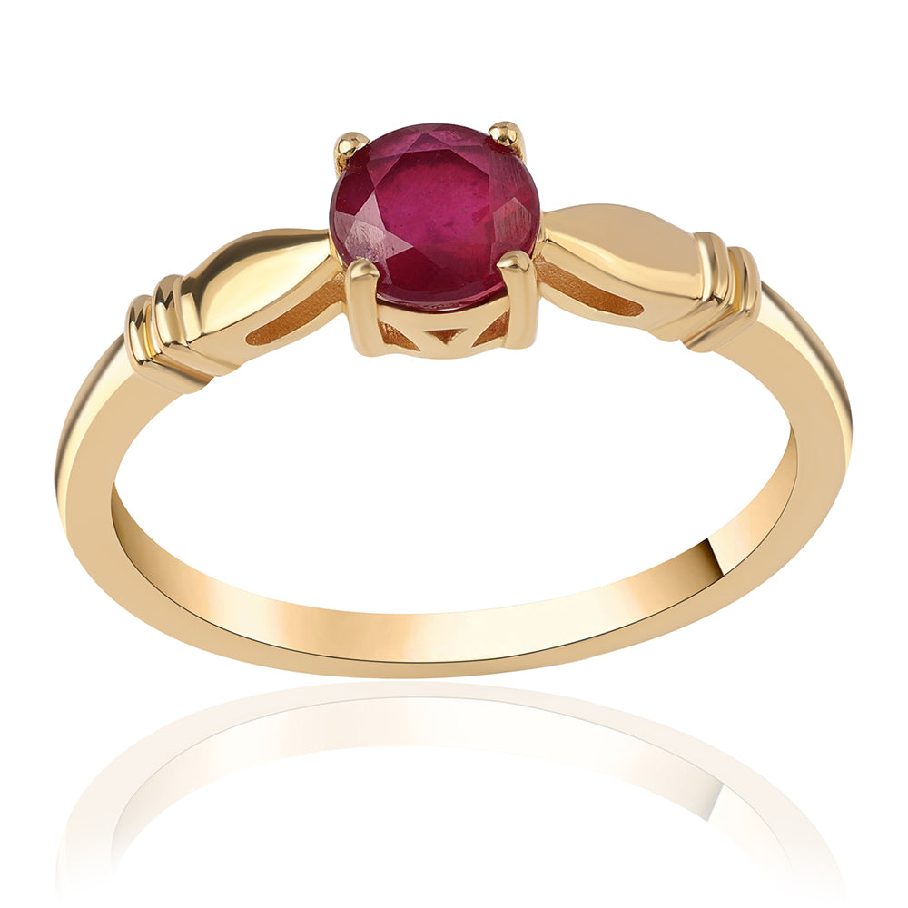 Pozlátený Strieborný Prsteň s Mozambickým Rubínom