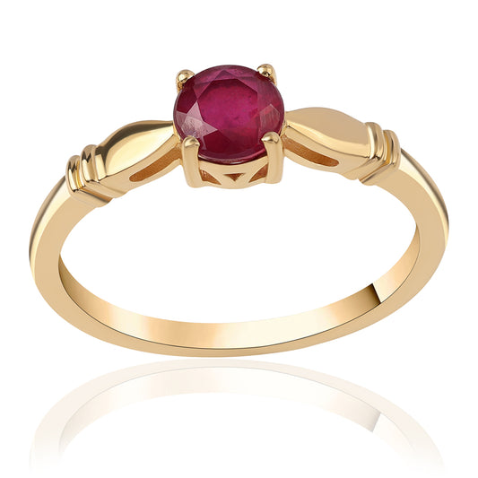 Pozlátený Strieborný Prsteň s Mozambickým Rubínom