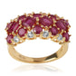 Pozlátený Strieborný Prsteň s Mozambickým Rubínom a Bielym Topásom