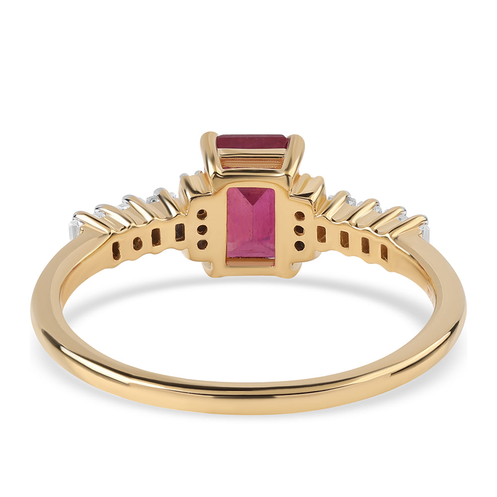 Pozlátený Strieborný Prsteň s Mozambickým Rubínom a Bielym Topásom