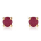Pozlátené Strieborné Náušnice s Mozambickým Rubínom