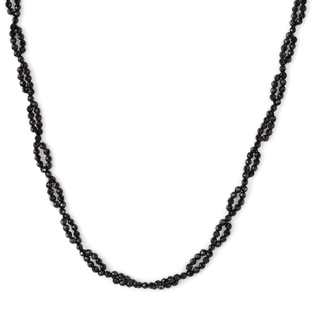 Pozlátený Strieborný Náhrdelník s Čiernym Spinelom