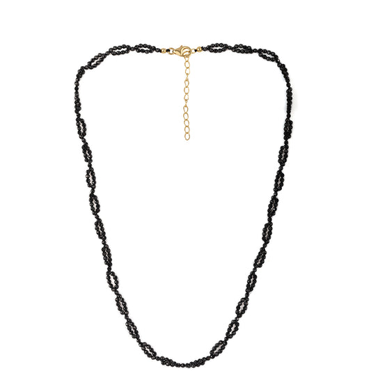 Pozlátený Strieborný Náhrdelník s Čiernym Spinelom