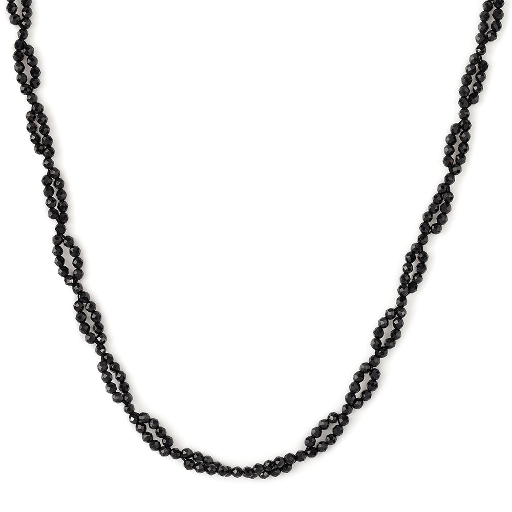 Pozlátený Strieborný Náhrdelník s Čiernym Spinelom