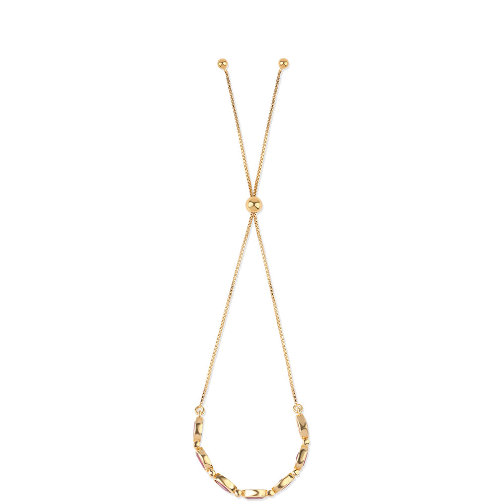 Pozlátený Strieborný Náramok s Mozambickým Rubínom 3 