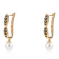 Pozlátené Strieborné Náušnice s Čiernym Spinelom a Bielou Sladkovodnou Perlou