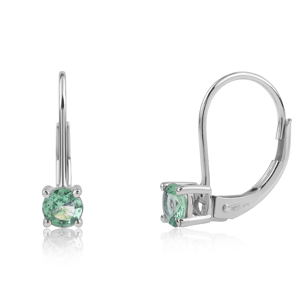 Strieborné Náušnice s Brazílskym Smaragdom 1 