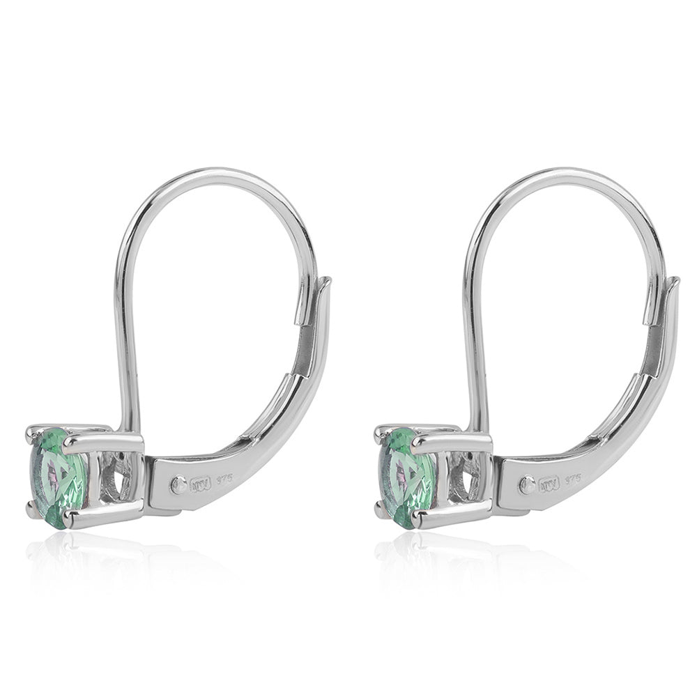 Strieborné Náušnice s Brazílskym Smaragdom 2 