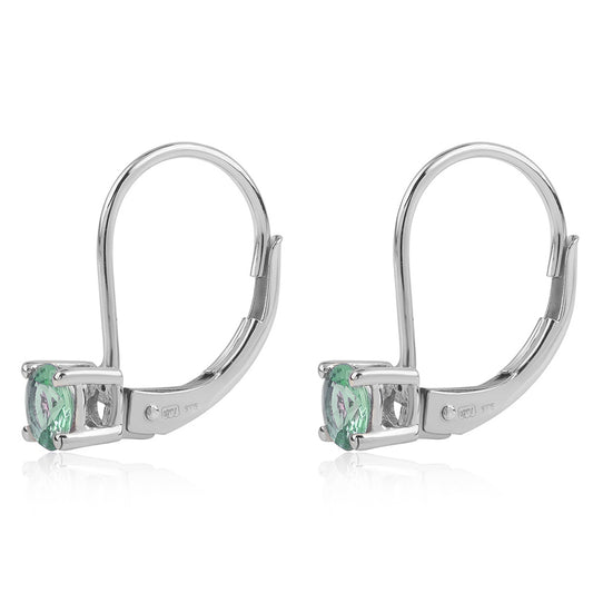 Strieborné Náušnice s Brazílskym Smaragdom
