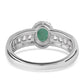 Strieborný Prsteň s Brazílskym Smaragdom a Bielym Topásom