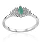 Strieborný Prsteň s Brazílskym Smaragdom a Bielym Topásom