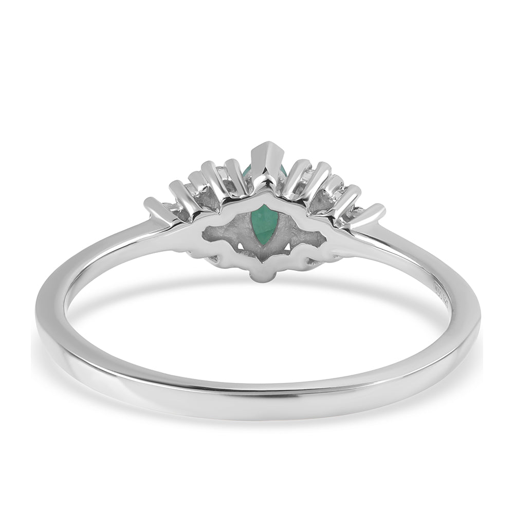 Strieborný Prsteň s Brazílskym Smaragdom a Bielym Topásom 3 