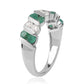 Strieborný Prsteň s Brazílskym Smaragdom a Bielym Topásom