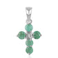 Kríž Strieborný Prívesok s Brazílskym Smaragdom a Bielym Topásom