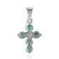 Kríž Strieborný Prívesok s Brazílskym Smaragdom a Bielym Topásom