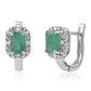 Strieborné Náušnice s Brazílskym Smaragdom a Bielym Topásom
