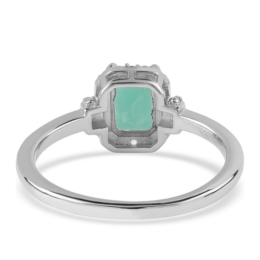 Strieborný Prsteň s Brazílskym Smaragdom a Bielym Topásom