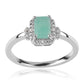 Strieborný Prsteň s Brazílskym Smaragdom a Bielym Topásom