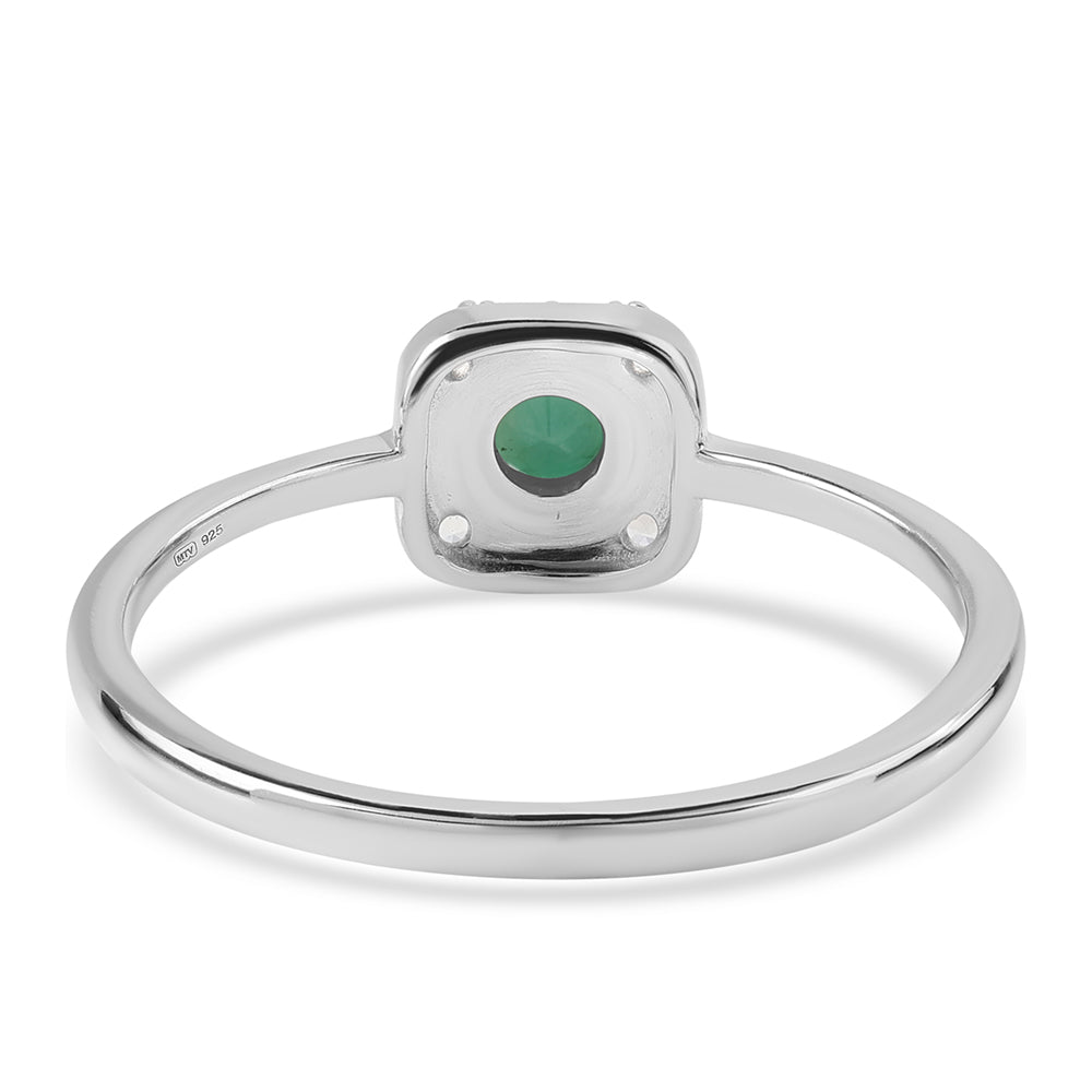 Strieborné Sada s Brazílskym Smaragdom a Bielym Topásom ( Náušnice+Prsteň +Prívesok ) 4 