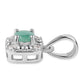 Strieborné Sada s Brazílskym Smaragdom a Bielym Topásom ( Náušnice+Prsteň +Prívesok )