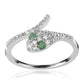 Strieborný Prsteň s Brazílskym Smaragdom a Bielym Topásom